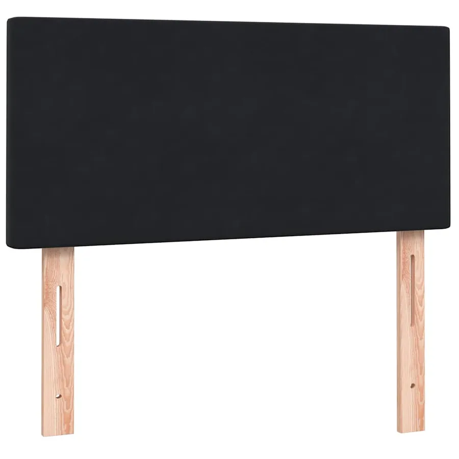 Sommier à lattes de lit avec matelas et LED noir 90x210 cm velours - 7