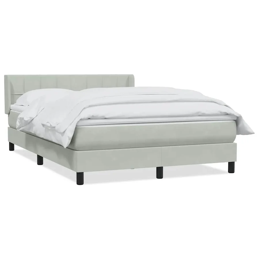 Sommier à lattes de lit et matelas gris clair 140x210cm velours - 2