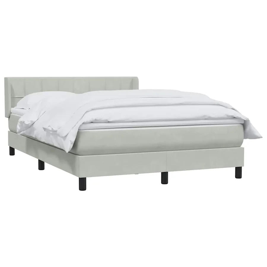 Sommier à lattes de lit et matelas gris clair 140x210cm velours - 3