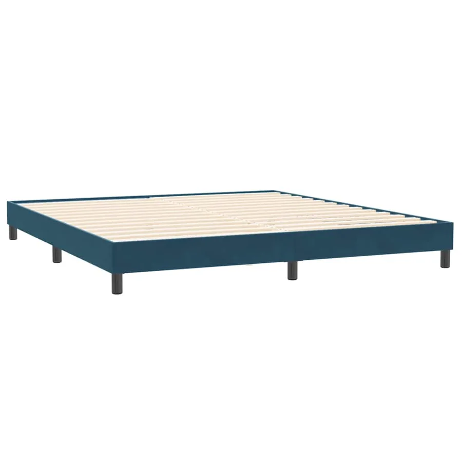 Sommier à lattes de lit et matelas bleu foncé 180x210cm velours - 5