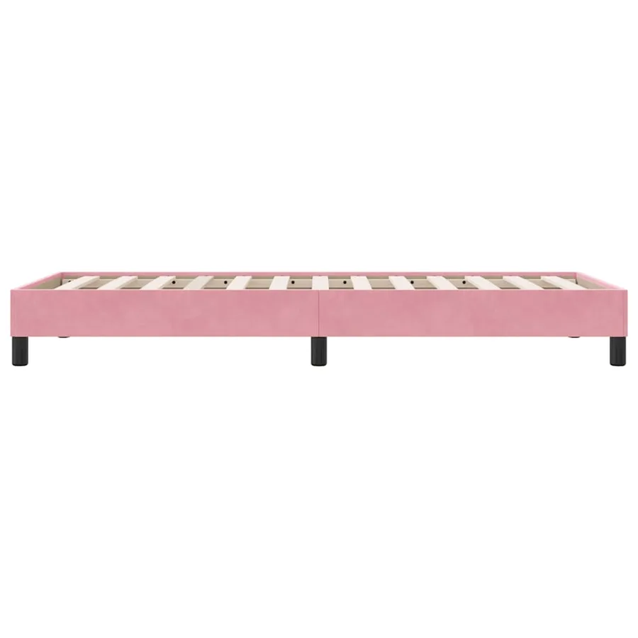 Cadre de lit sans matelas rose 100x210 cm velours - 6