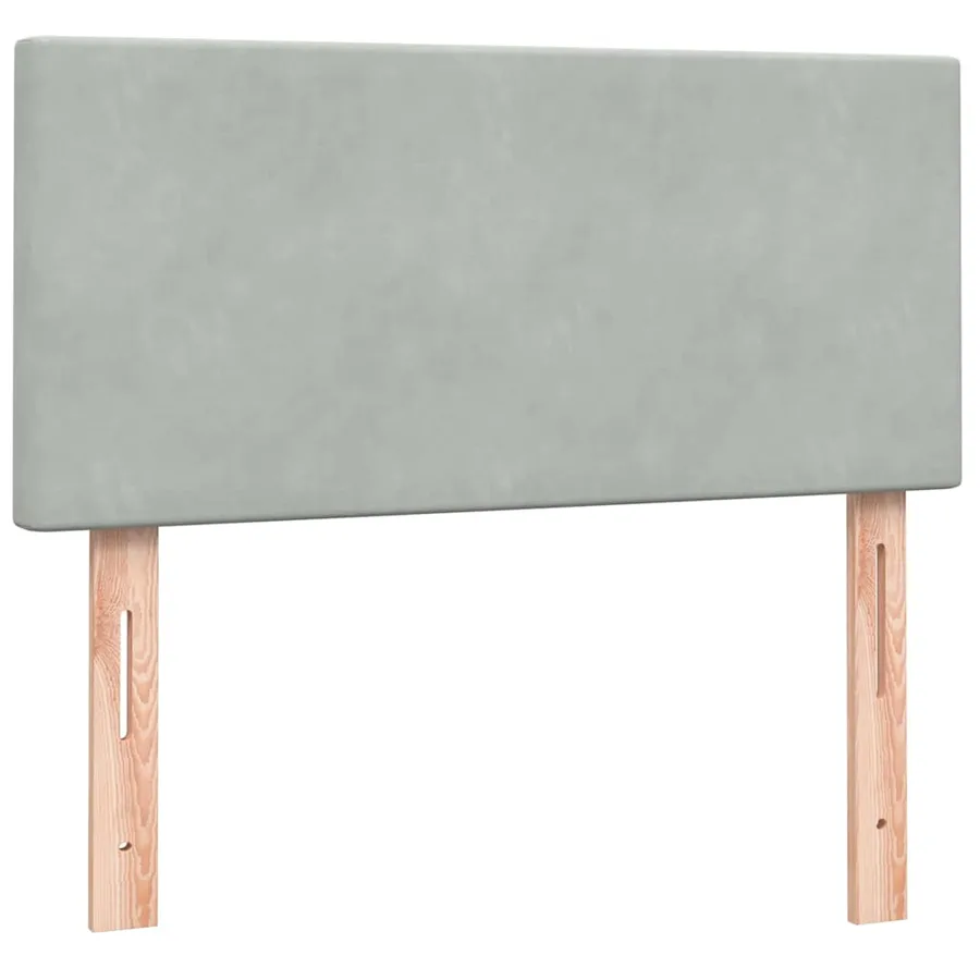 Sommier à lattes de lit et matelas gris clair 100x210cm velours - 6