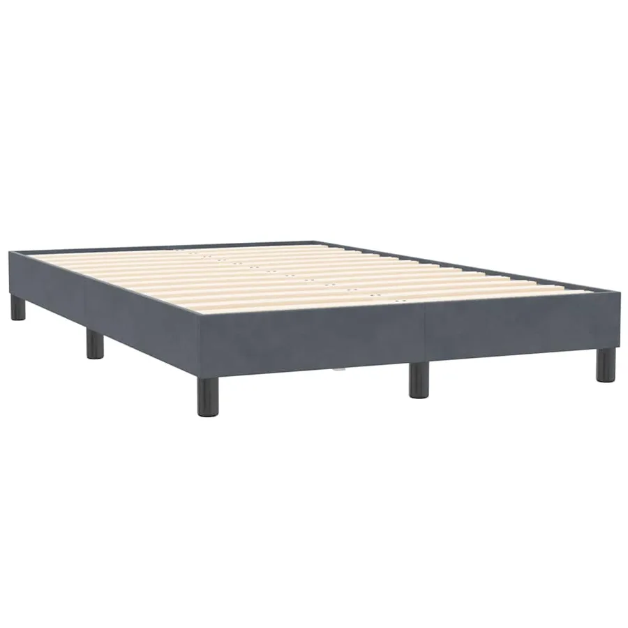 Sommier à lattes de lit et matelas gris foncé 120x210cm velours - 5