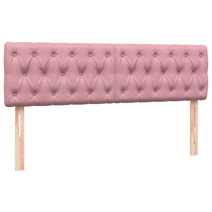 Sommier à lattes de lit avec matelas rose 140x210 cm velours - 8