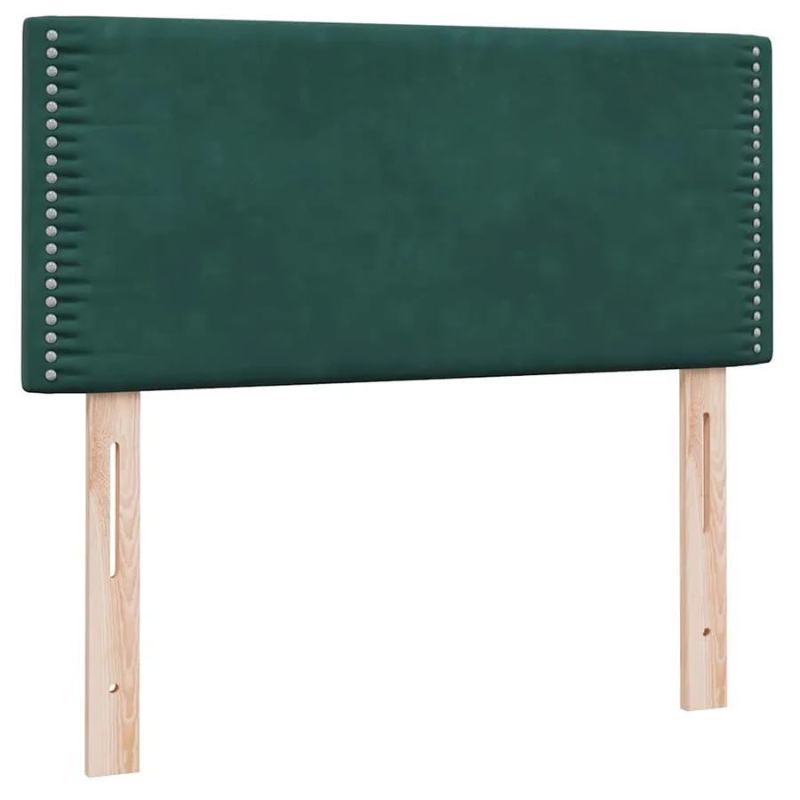 Sommier à lattes de lit et matelas et LED vert foncé 100x210cm velours - 7