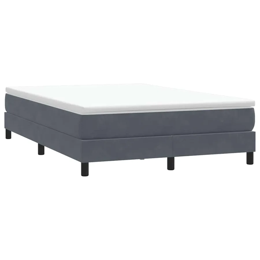 Sommier à lattes de lit et matelas gris foncé 140x210cm velours - 5