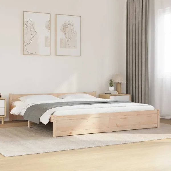 Cadre de lit sans matelas bois massif 180x200 cm