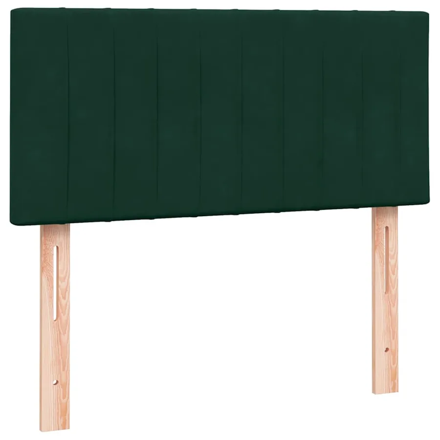 Sommier à lattes de lit et matelas et LED vert foncé 90x220 cm velours - 7