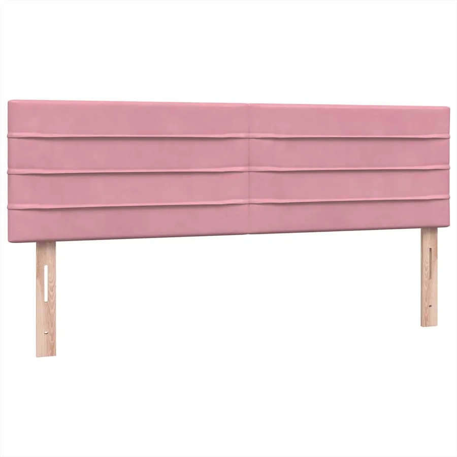 Sommier à lattes de lit avec matelas et LED rose 140x210 cm velours - 8