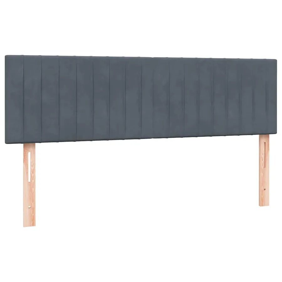 Sommier à lattes de lit et matelas et LED gris foncé 140x210cm velours - 7