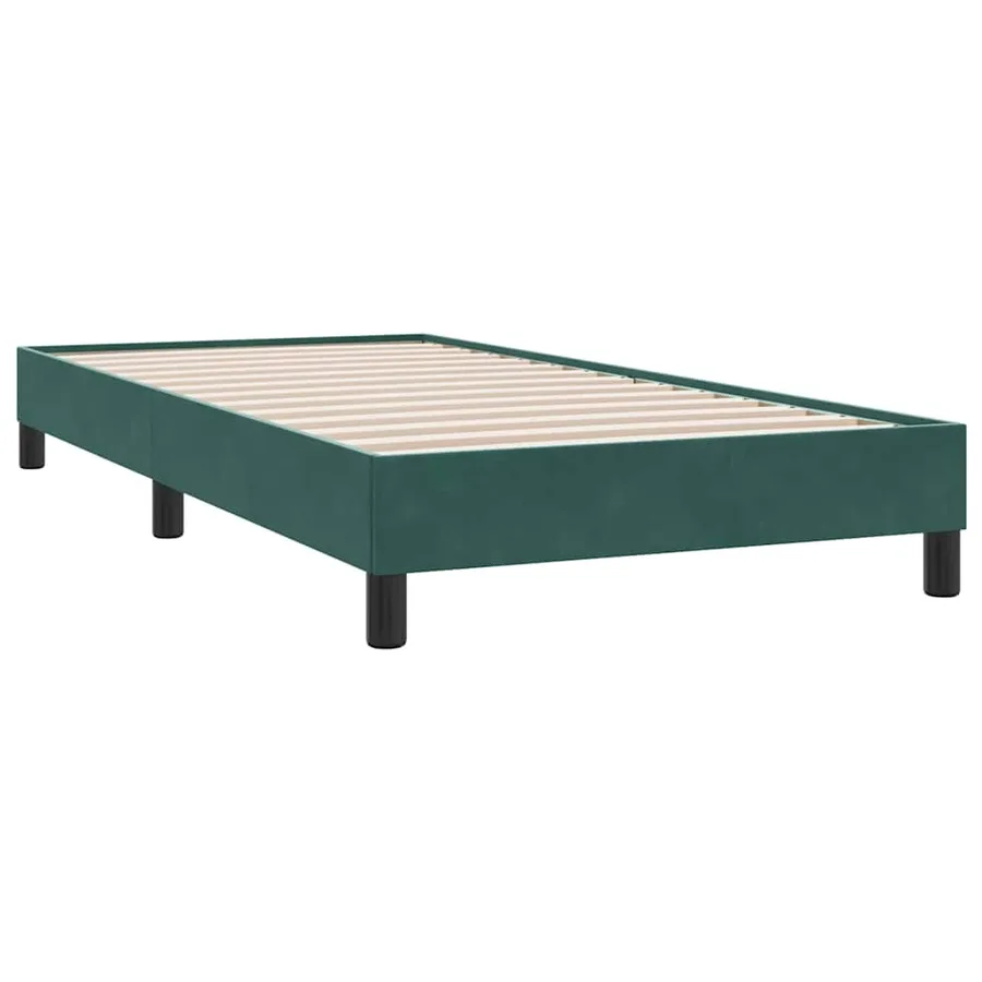 Sommier à lattes de lit et matelas vert foncé 100x210cm velours - 5
