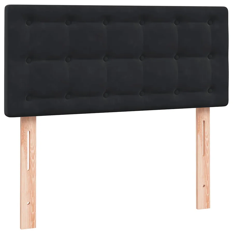 Sommier à lattes de lit avec matelas et LED noir 90x210 cm velours - 7