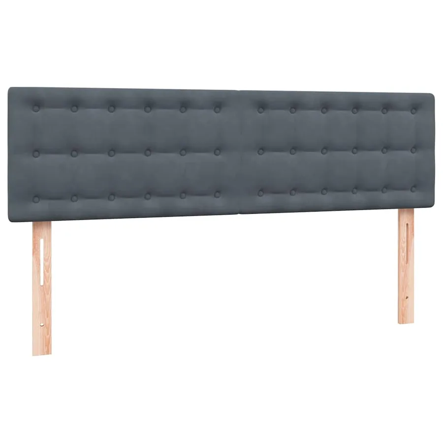 Sommier à lattes de lit et matelas gris foncé 140x210cm velours - 7