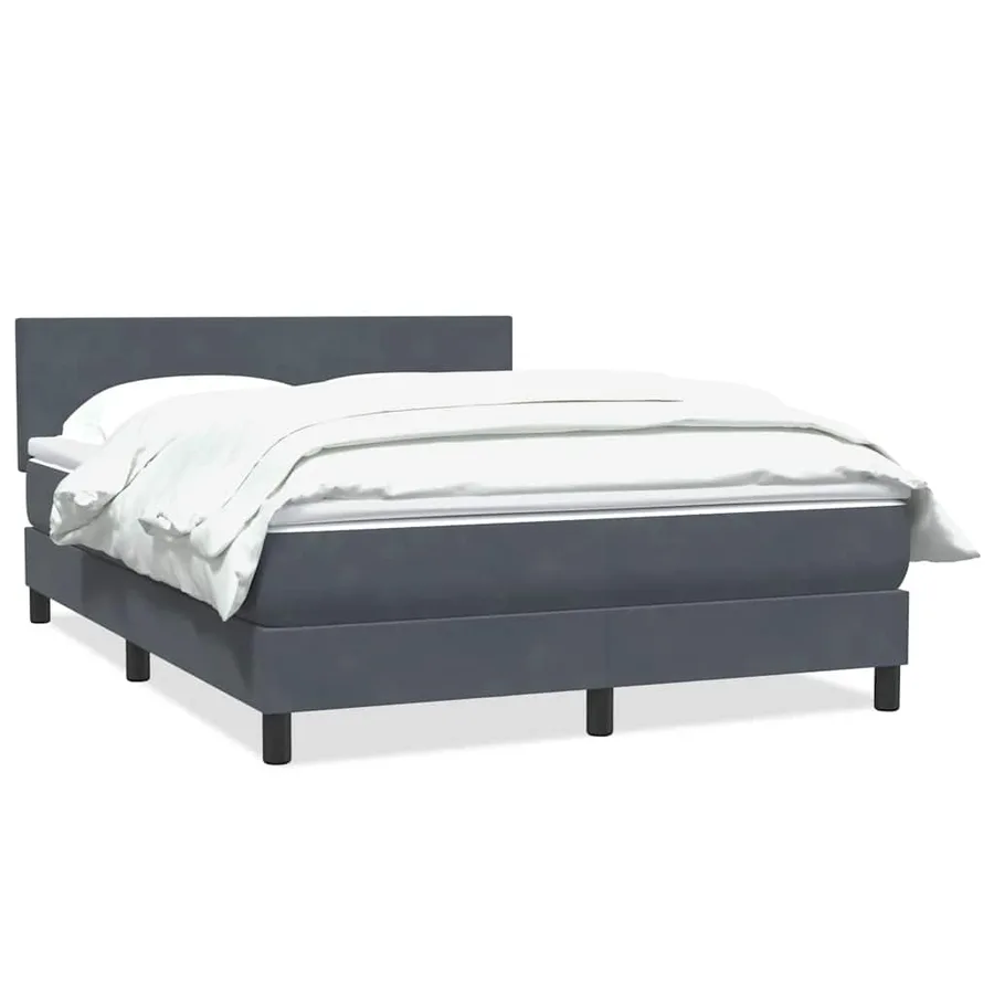 Sommier à lattes de lit et matelas gris foncé 160x210cm velours - 2