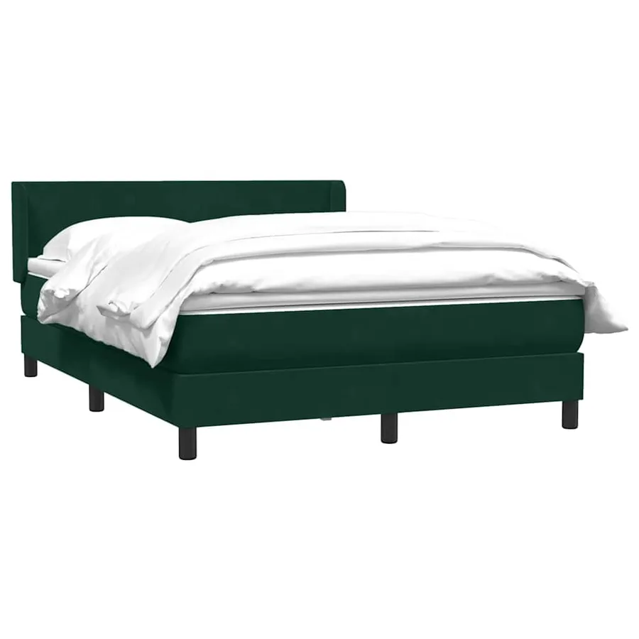 Sommier à lattes de lit et matelas vert foncé 160x210cm velours - 3
