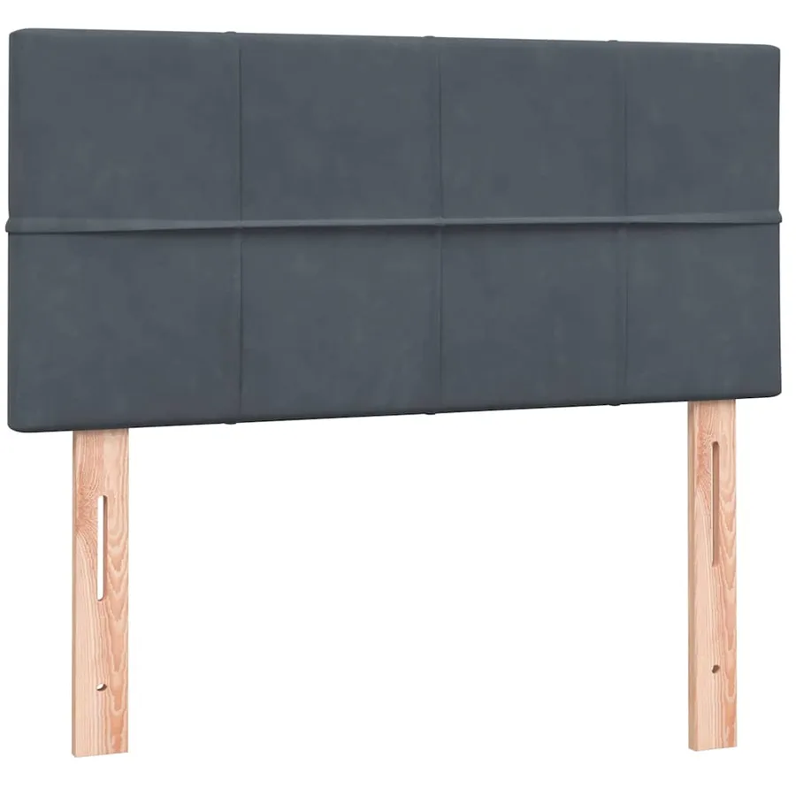 Sommier à lattes de lit et matelas et LED gris foncé 100x210cm velours - 7
