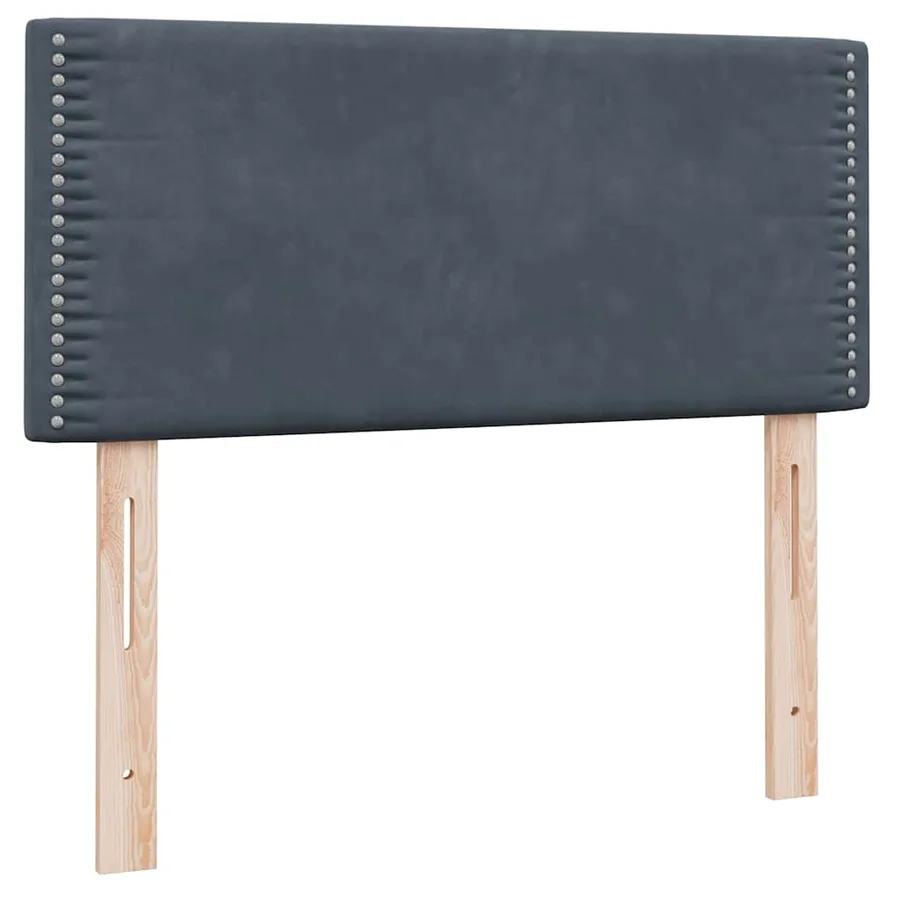Sommier à lattes de lit et matelas gris foncé 100x210cm velours - 6
