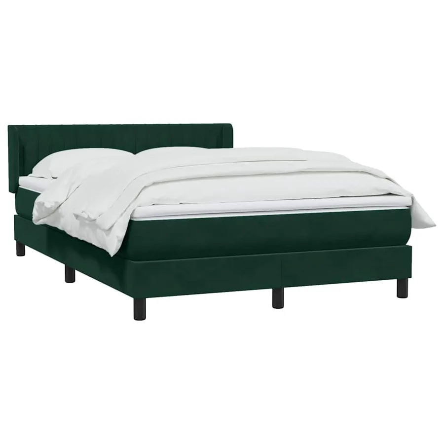 Sommier à lattes de lit et matelas vert foncé 160x210cm velours - 3