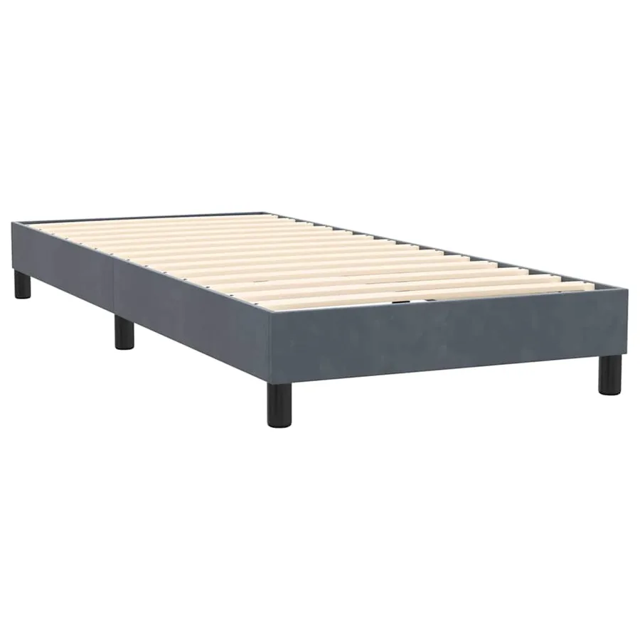 Sommier à lattes de lit et matelas et LED gris foncé 100x210cm velours - 6