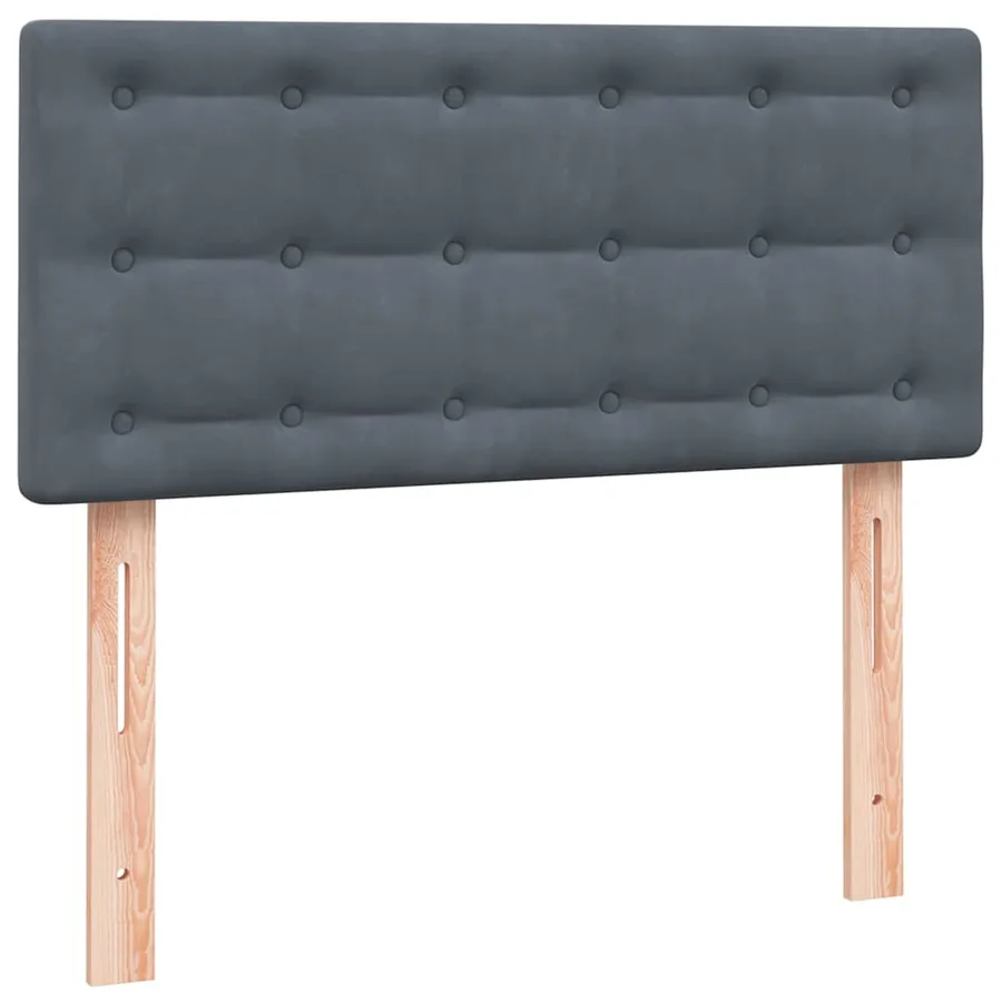 Sommier à lattes de lit et matelas gris foncé 100x210cm velours - 7