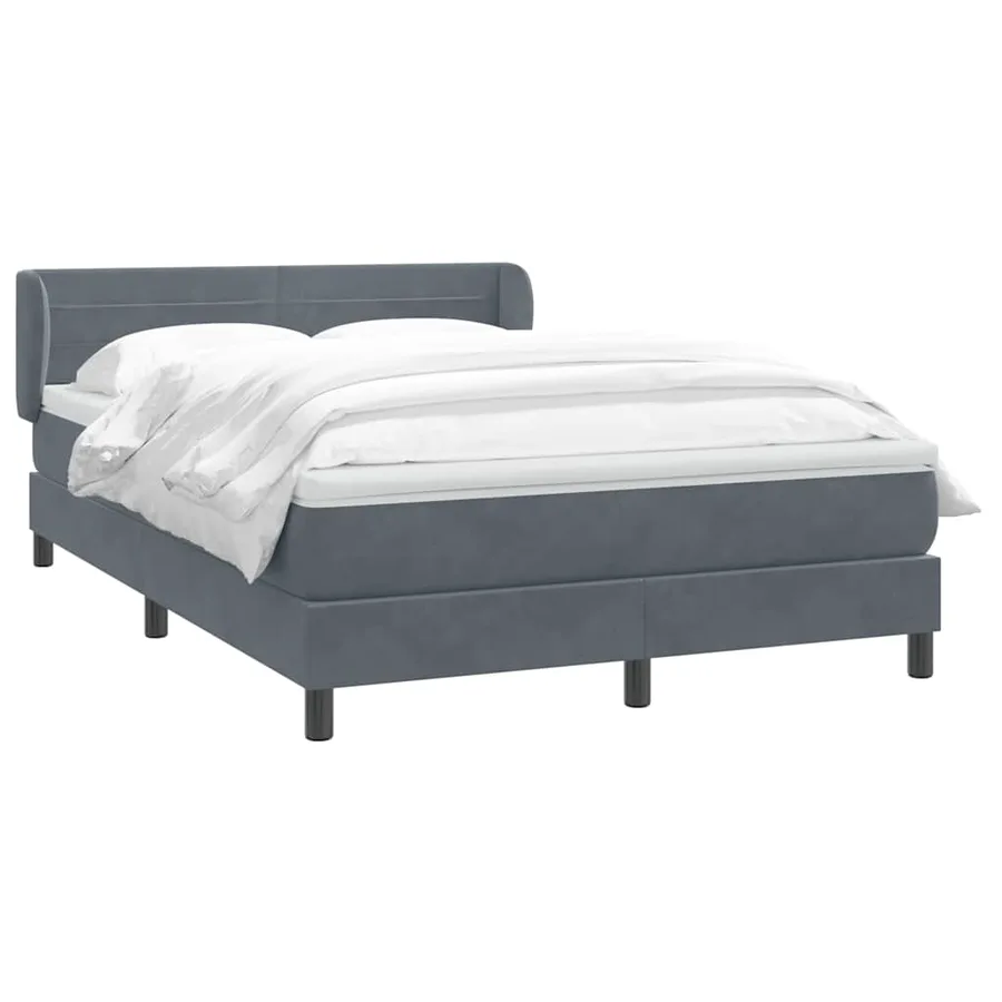 Sommier à lattes de lit et matelas gris foncé 160x210cm velours - 3