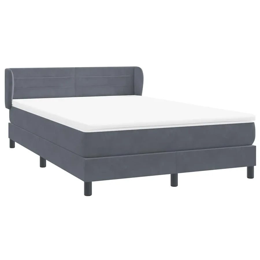 Sommier à lattes de lit et matelas gris foncé 160x210cm velours - 4