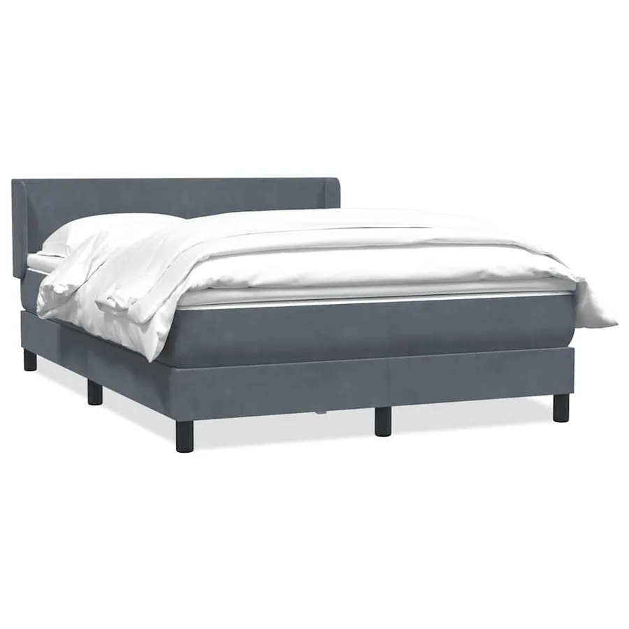 Sommier à lattes de lit et matelas gris foncé 160x210cm velours - 2