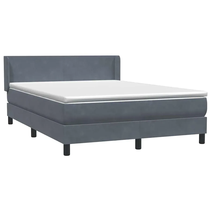 Sommier à lattes de lit et matelas gris foncé 160x210cm velours - 4