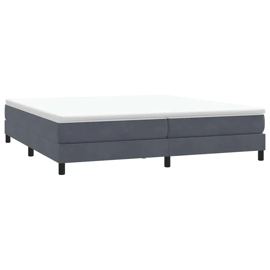 Sommier à lattes de lit et matelas gris foncé 180x210cm velours - 5