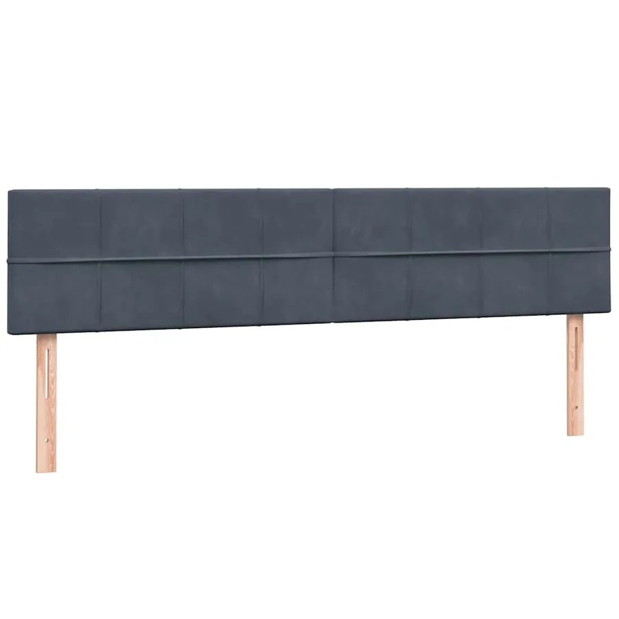 Sommier à lattes de lit et matelas gris foncé 180x210cm velours - 7