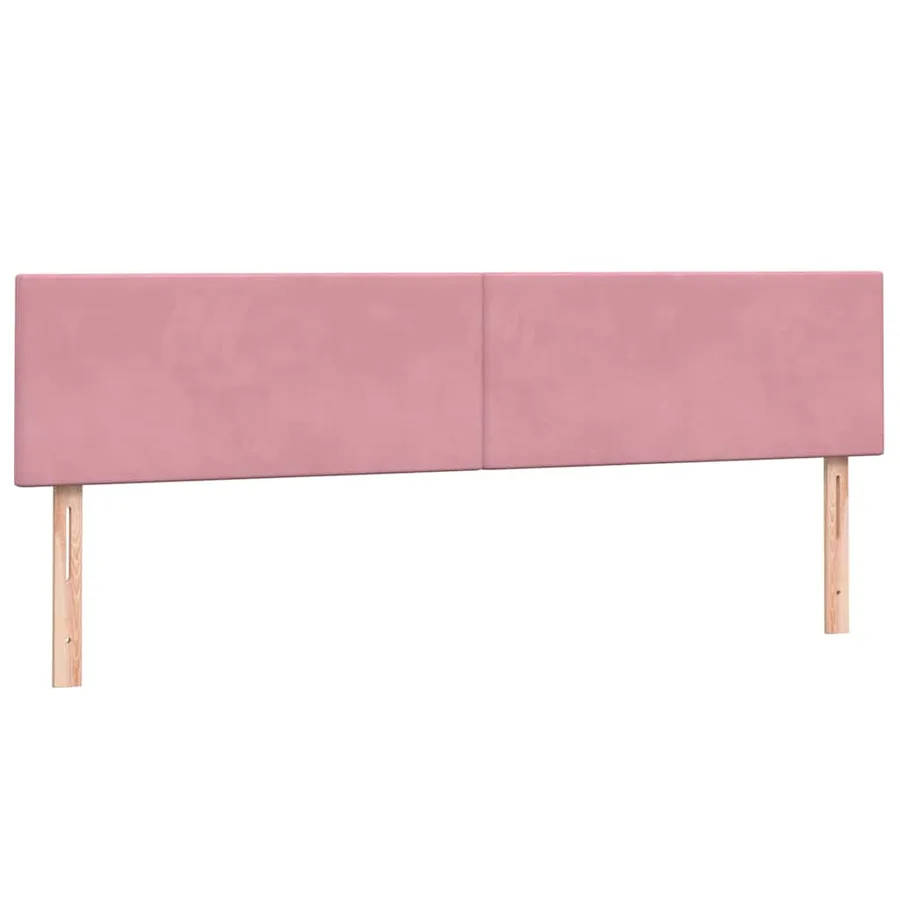 Sommier à lattes de lit avec matelas rose 180x210 cm velours - 7