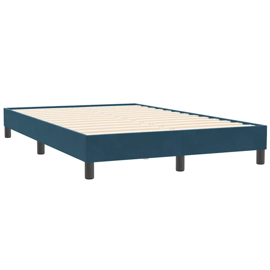 Sommier à lattes de lit et matelas et LED bleu foncé 120x210cm velours - 6