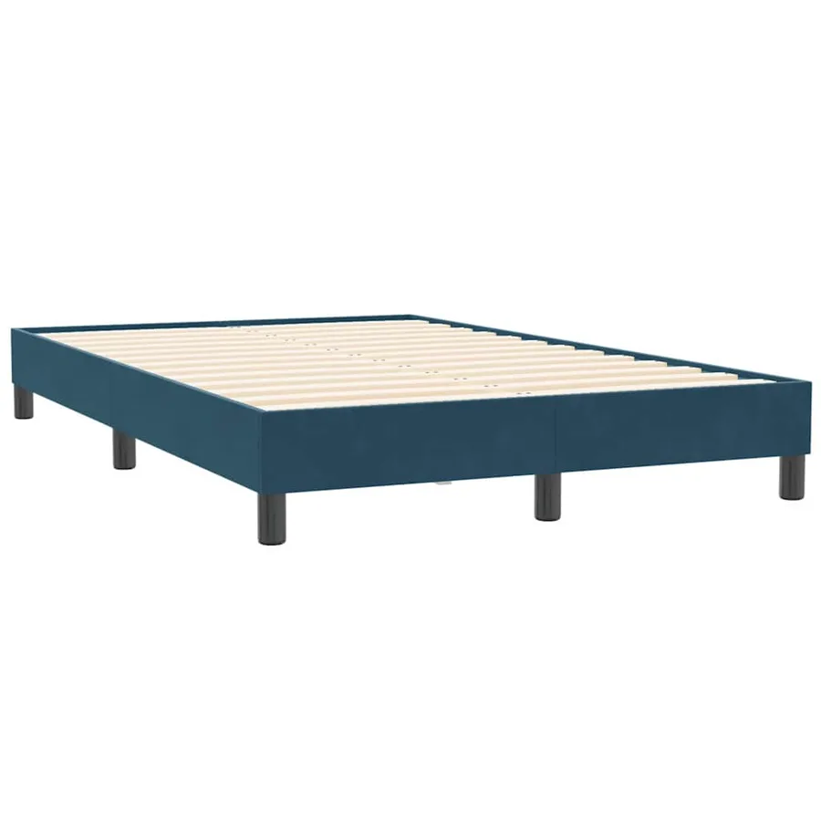 Sommier à lattes de lit et matelas et LED bleu foncé 120x210cm velours - 6