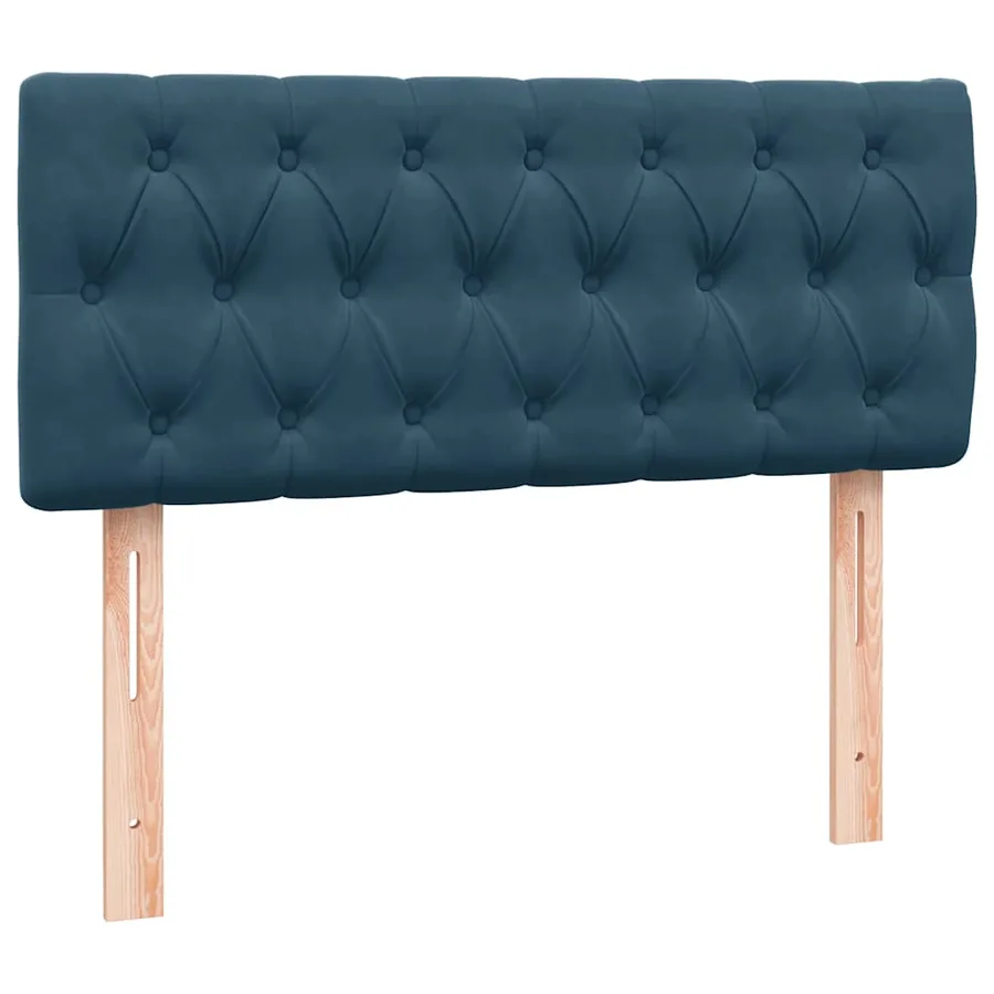 Sommier à lattes de lit et matelas et LED bleu foncé 120x210cm velours - 7