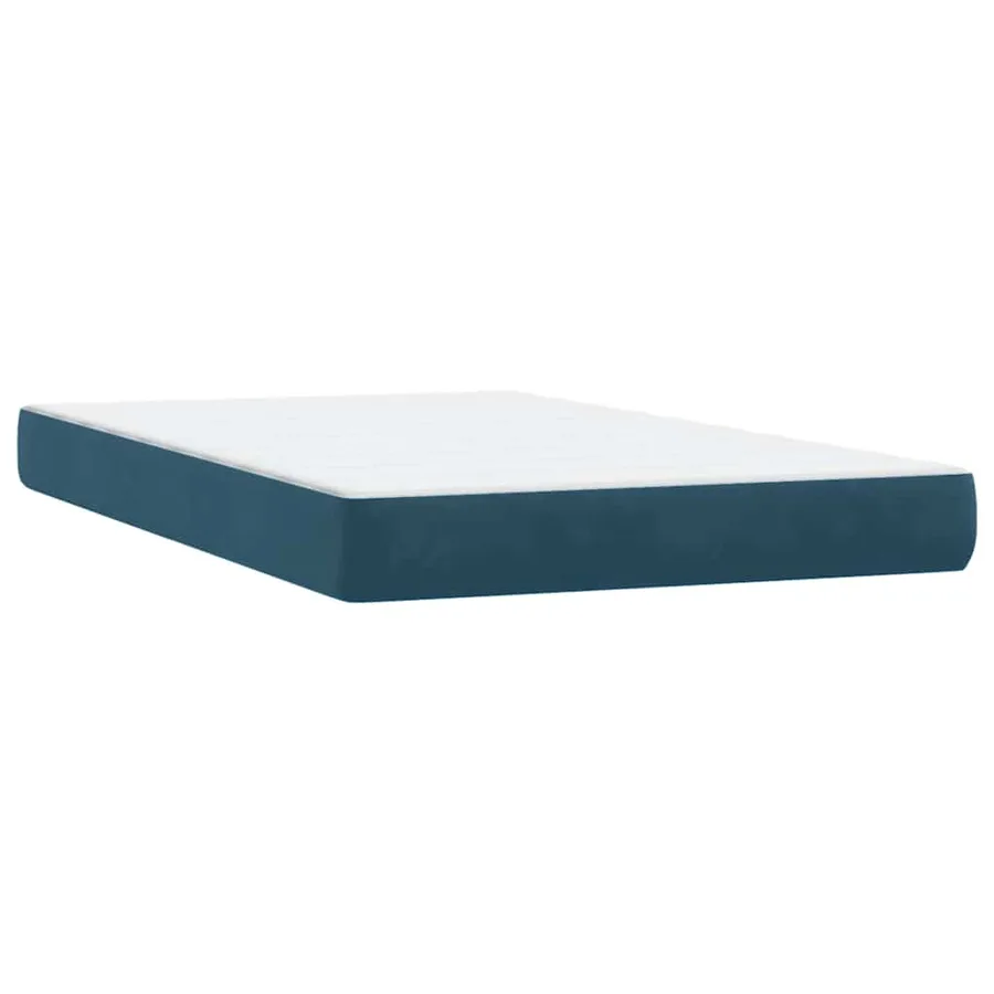 Sommier à lattes de lit et matelas et LED bleu foncé 120x210cm velours - 8