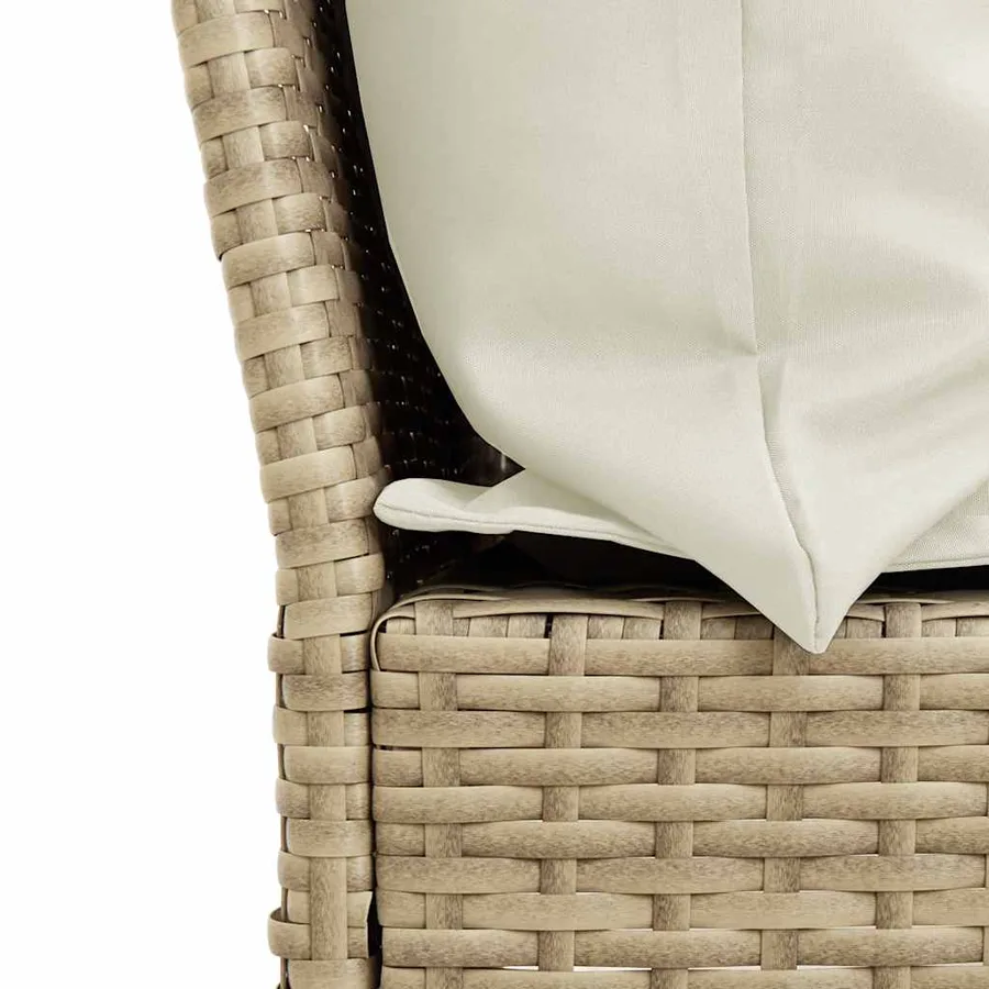 Salon de jardin avec coussins 4 pcs beige résine tressée - 12