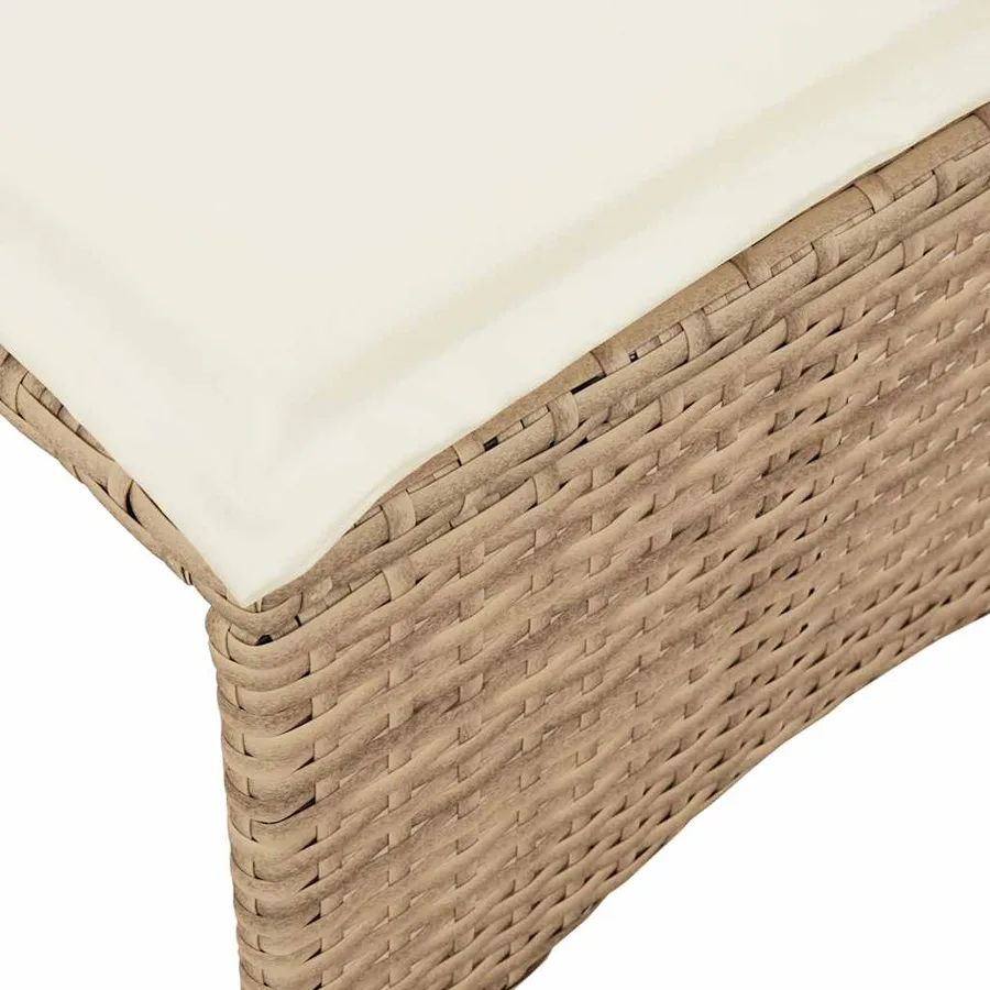 Salon de jardin avec coussins 4 pcs beige résine tressée - 14