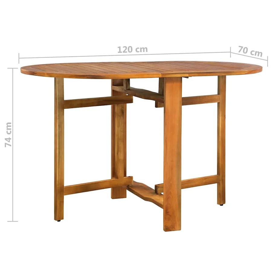 Ensemble de salle à manger de jardin 5 pcs en bois d'acacia massif - 15
