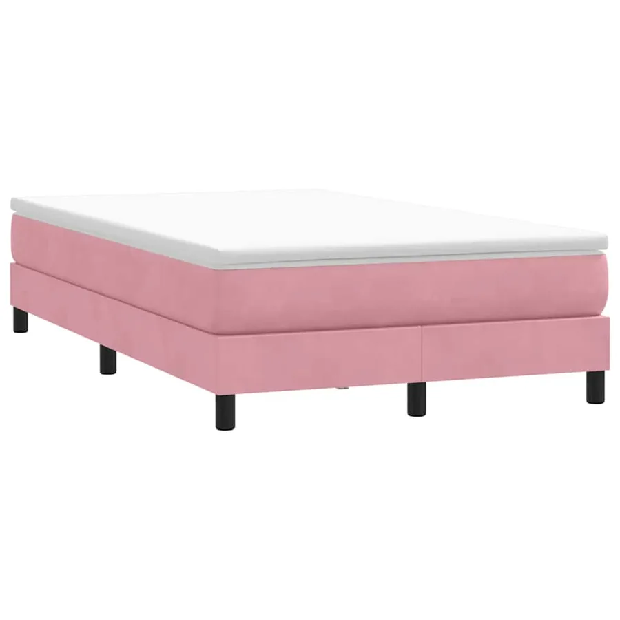 Sommier à lattes de lit avec matelas rose 120x210 cm velours - 5