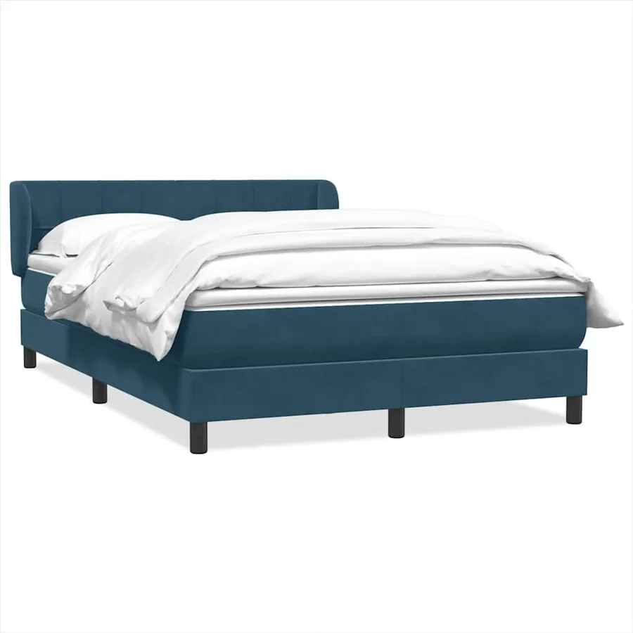 Sommier à lattes de lit et matelas bleu foncé 160x210cm velours - 2