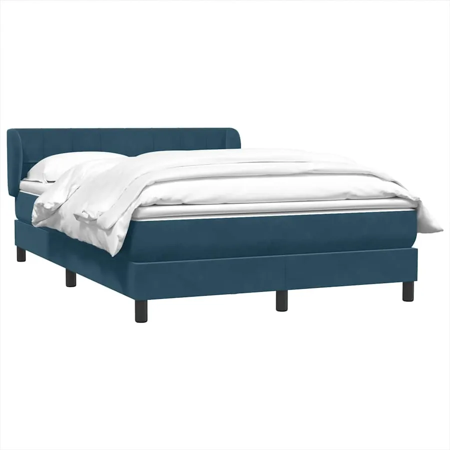 Sommier à lattes de lit et matelas bleu foncé 160x210cm velours - 3
