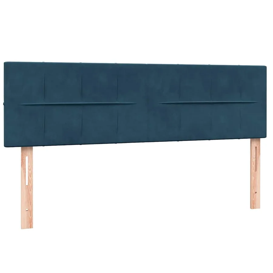 Sommier à lattes de lit et matelas bleu foncé 160x210cm velours - 7