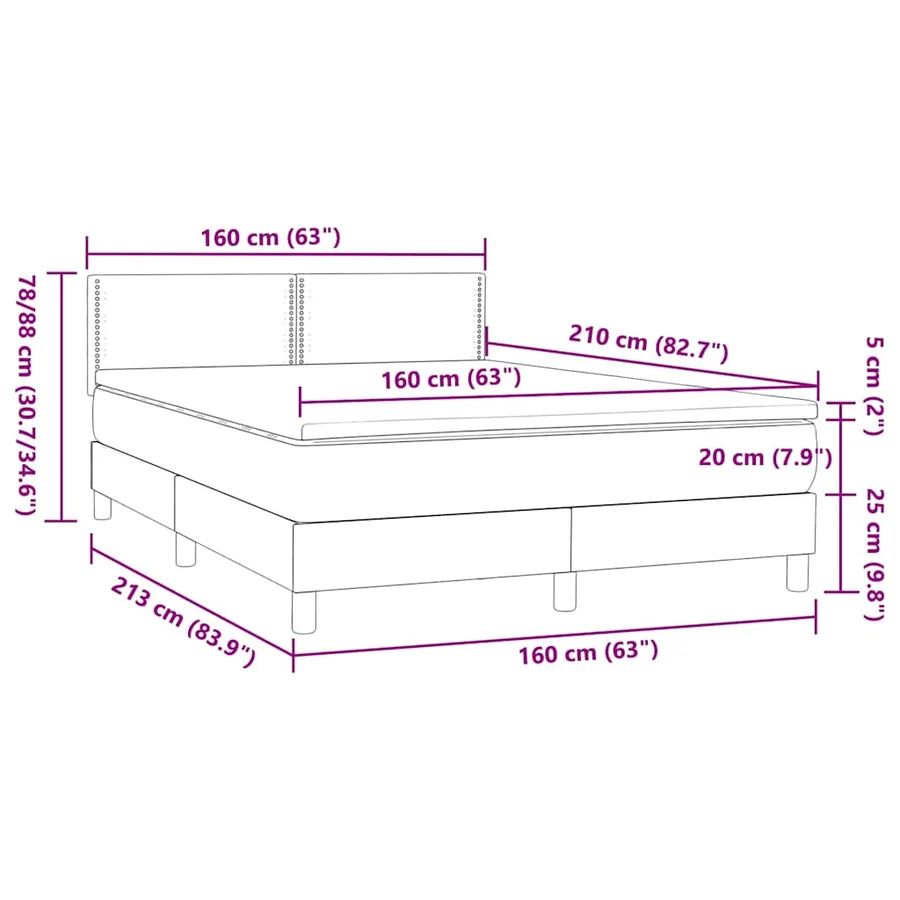 Sommier à lattes de lit et matelas bleu foncé 160x210cm velours - 12