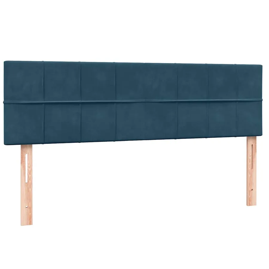 Sommier à lattes de lit et matelas et LED bleu foncé 160x210cm velours - 7