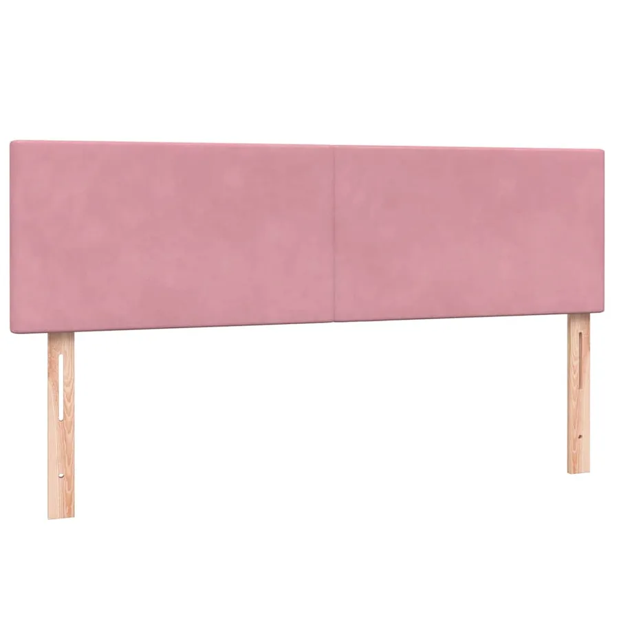 Sommier à lattes de lit avec matelas rose 160x210 cm velours - 7