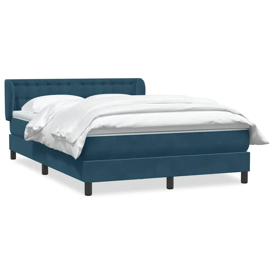 Sommier à lattes de lit et matelas bleu foncé 160x210cm velours - 2