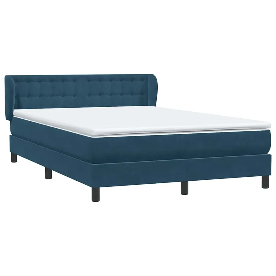 Sommier à lattes de lit et matelas bleu foncé 160x210cm velours - 4