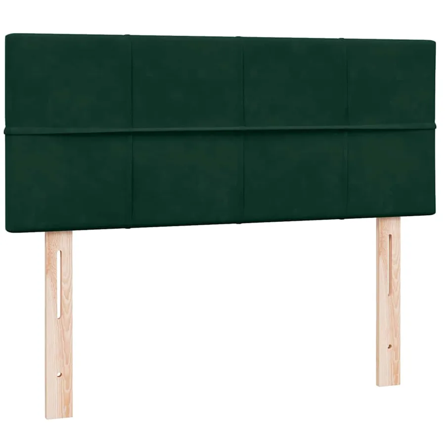 Sommier à lattes de lit et matelas vert foncé 120x210cm velours - 6