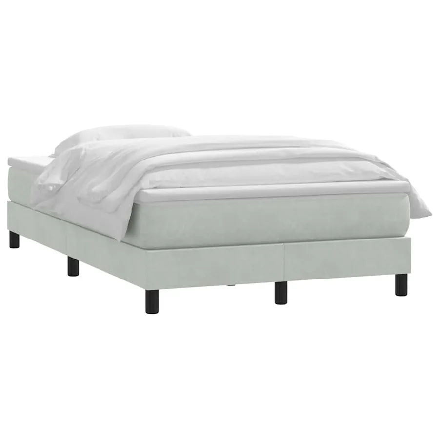 Sommier à lattes de lit et matelas gris clair 120x210cm velours - 3