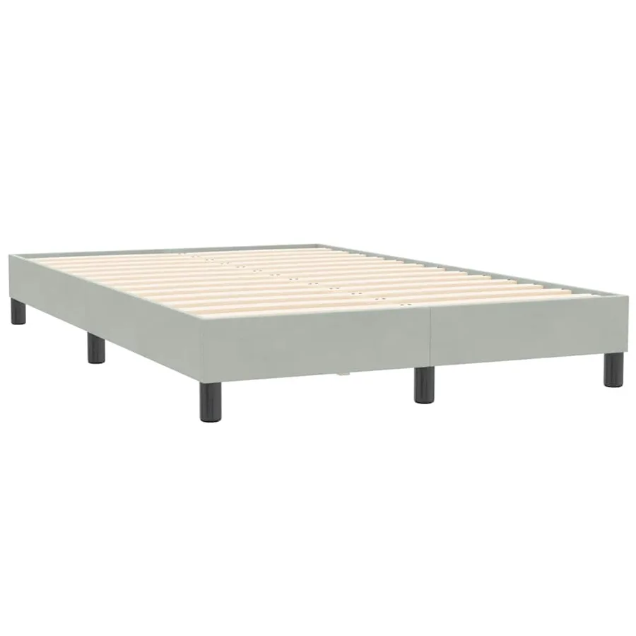 Sommier à lattes de lit et matelas gris clair 120x210cm velours - 4
